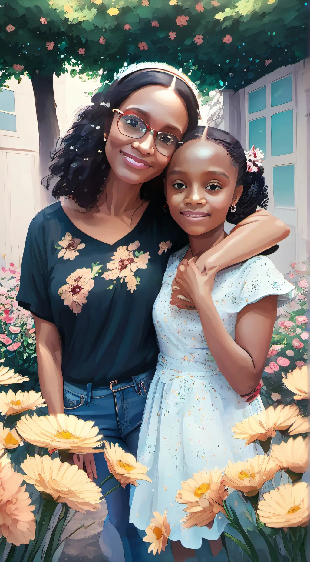 ai character: mom,beddy background