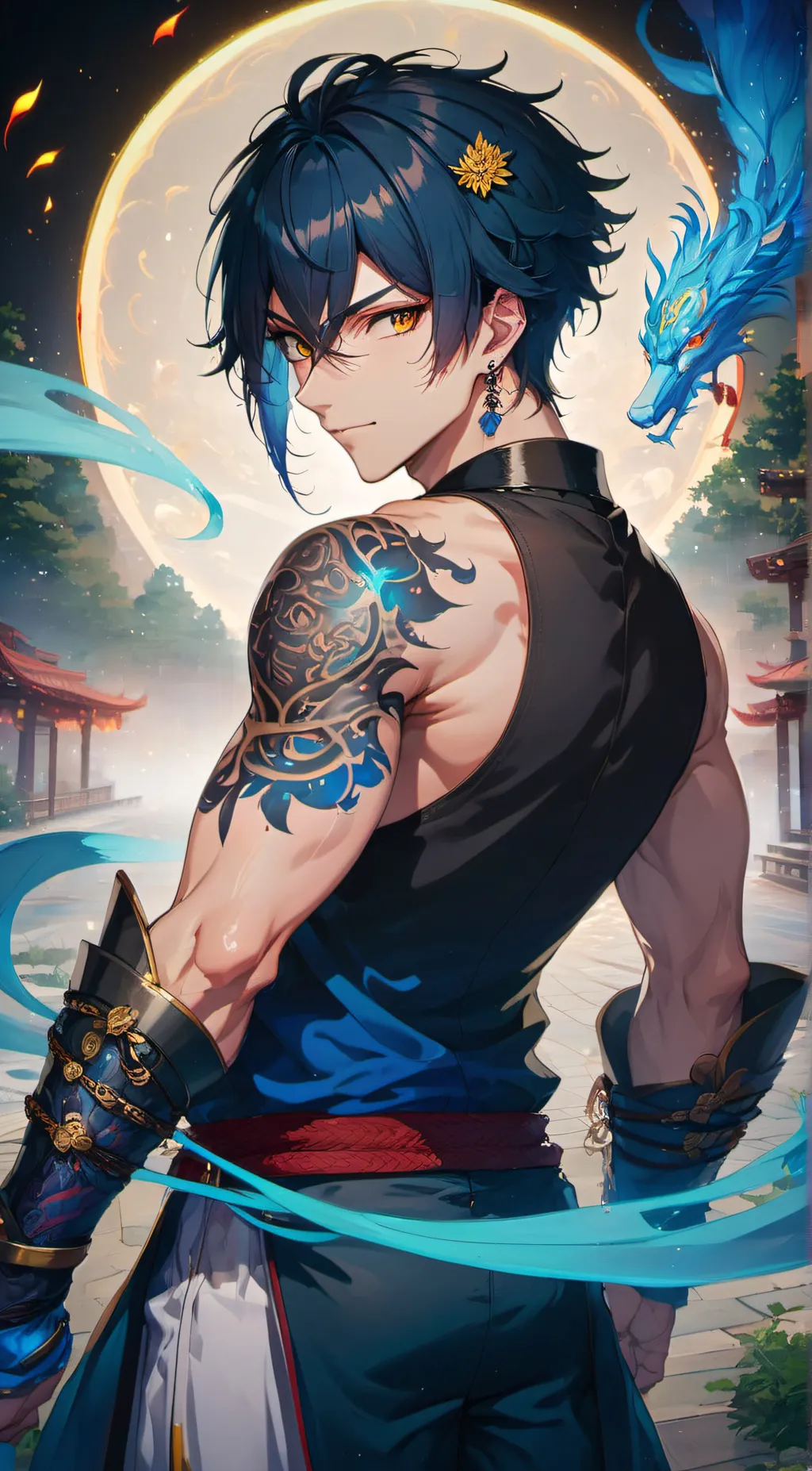 ai character: Isamu shinra  background