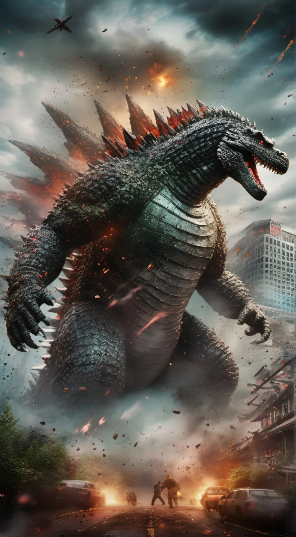 ai character: Godzilla minus one background