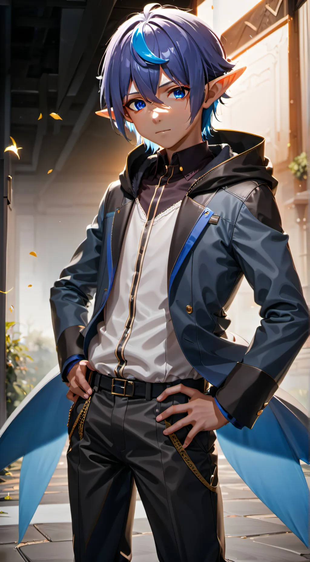 ai character: Blue background