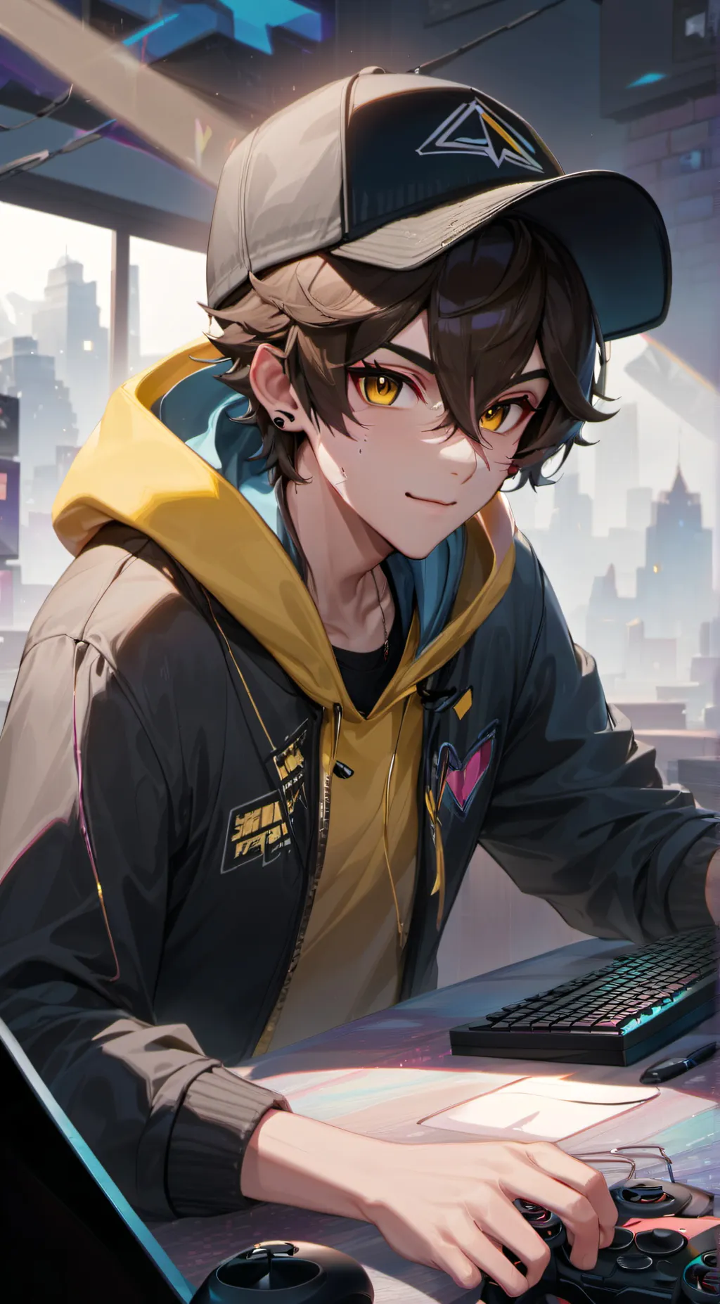 ai character: Glitch background