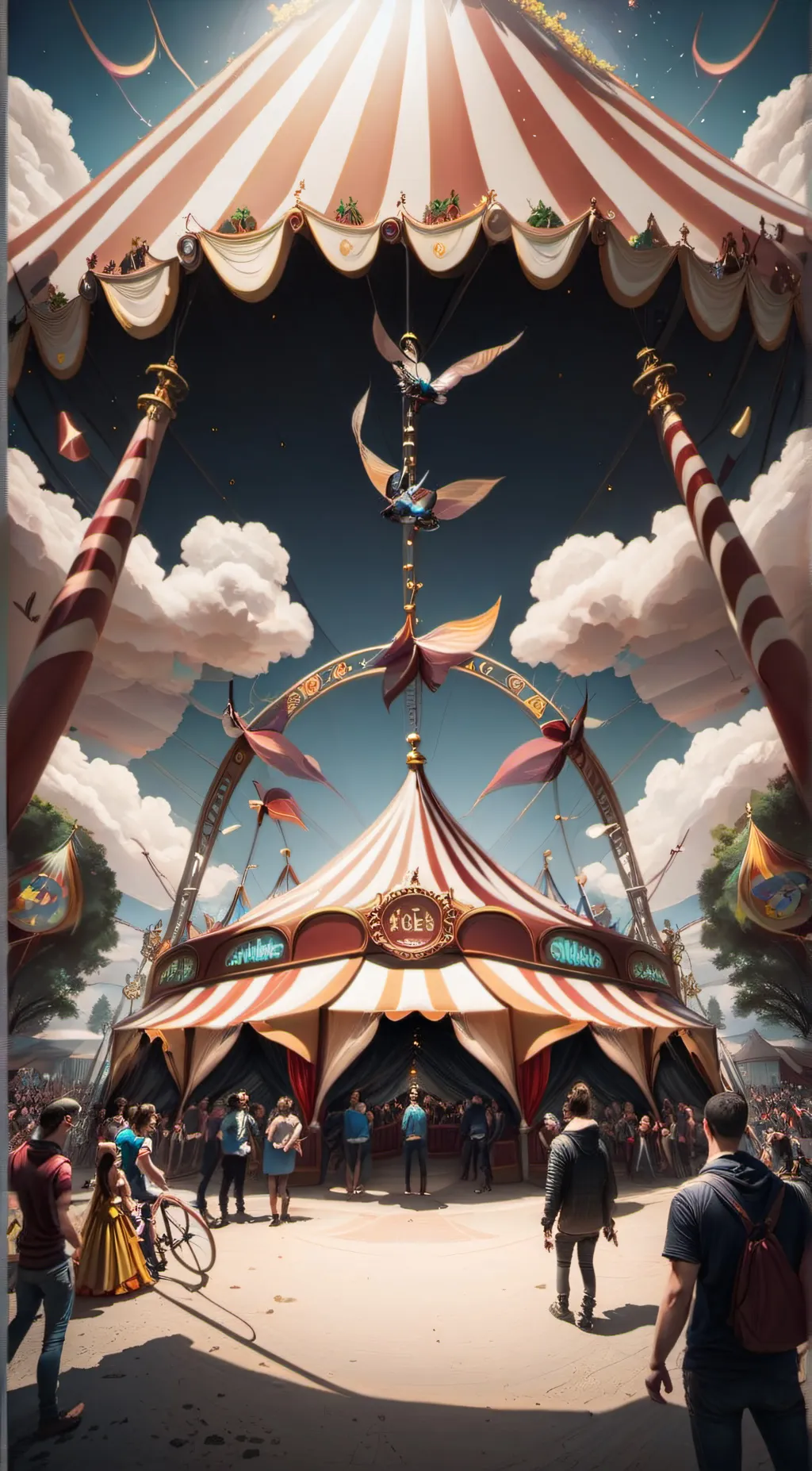 ai character:  digital circus background