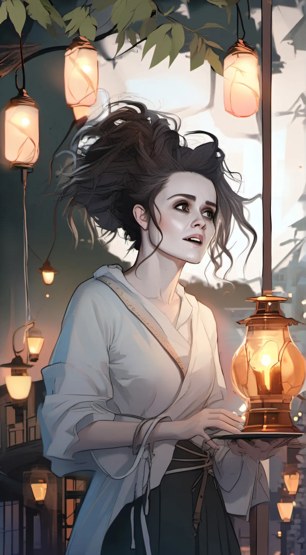 ai character: Mrs Lovett  background