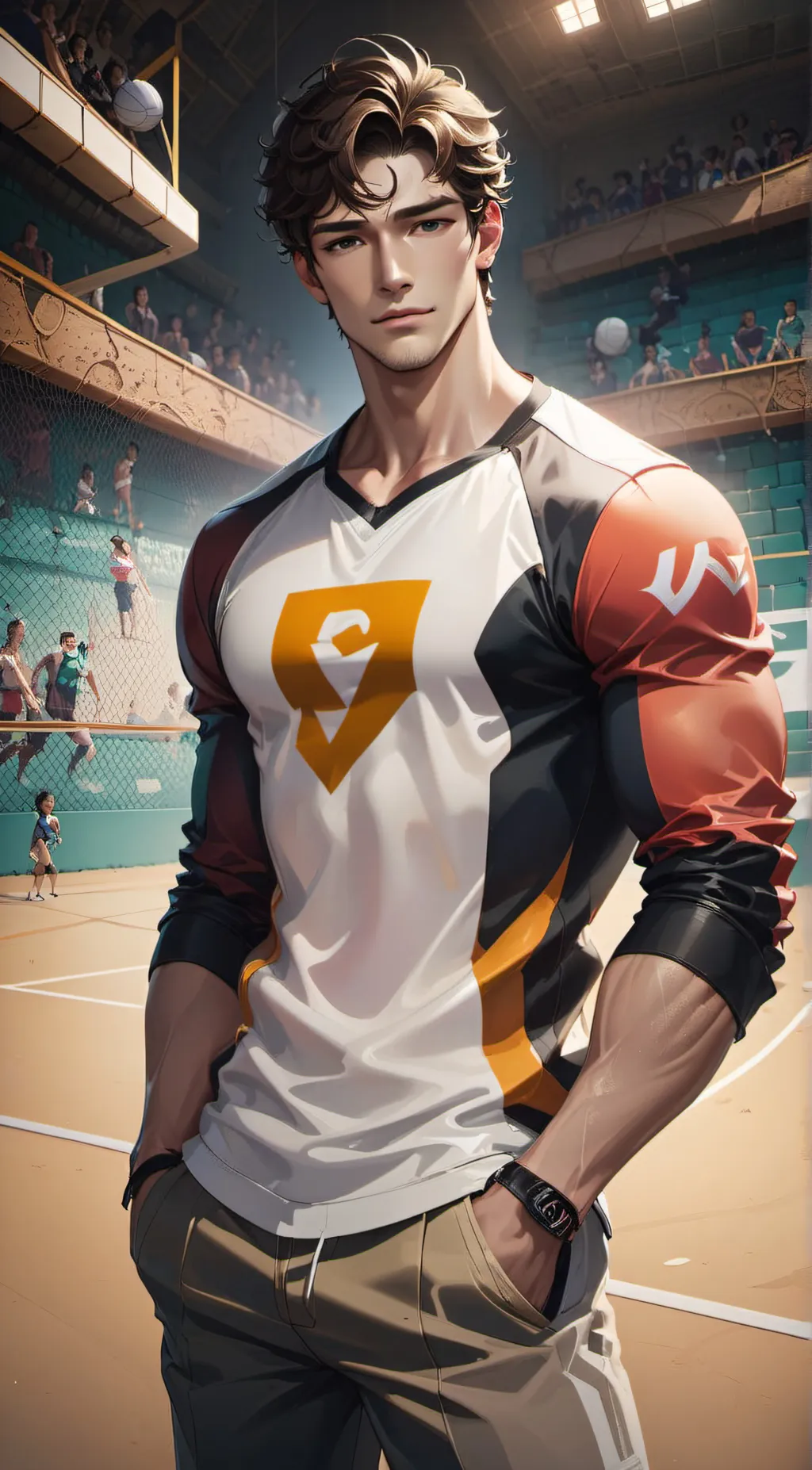 ai character: Armani background