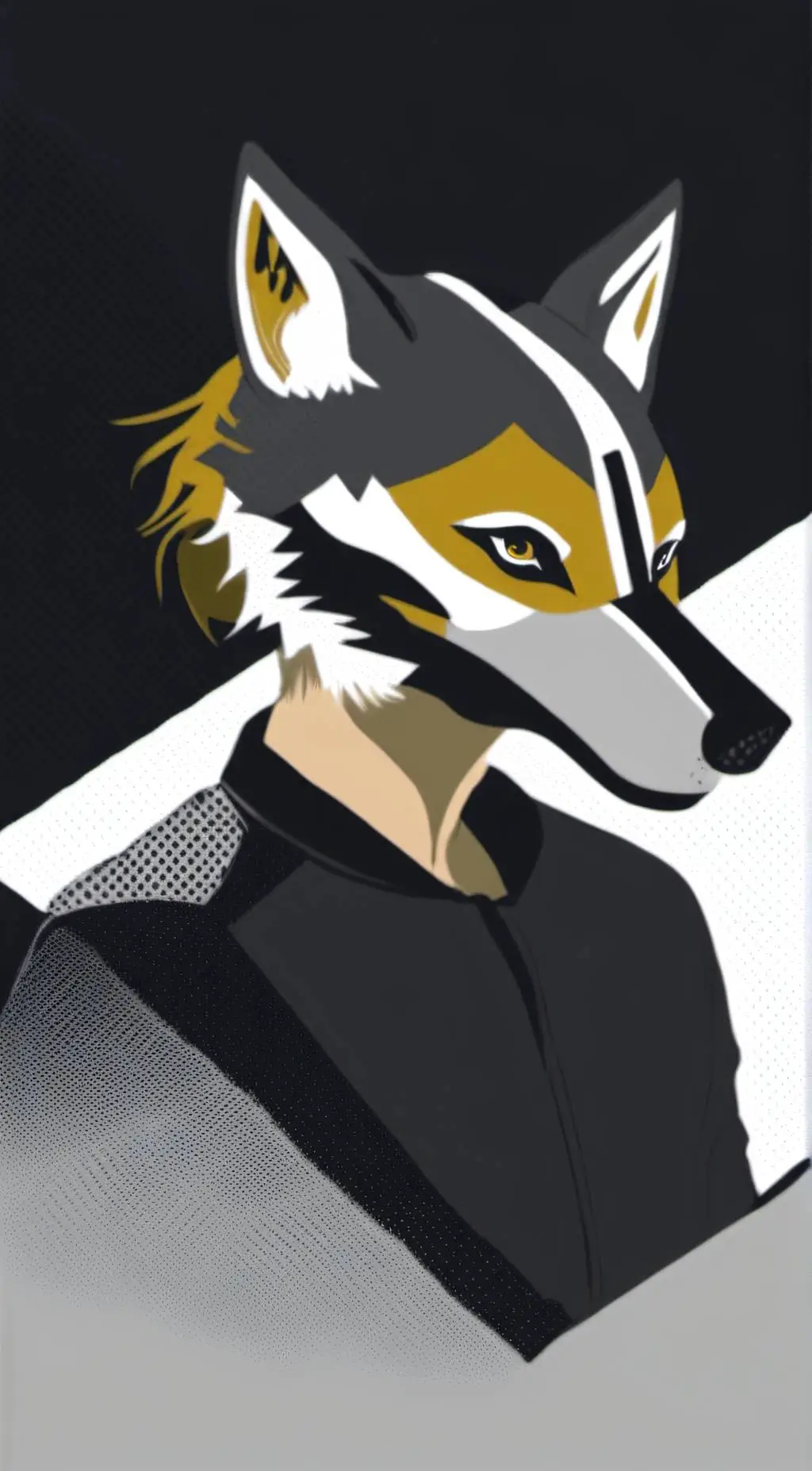 ai character: Tera / wolf mask background