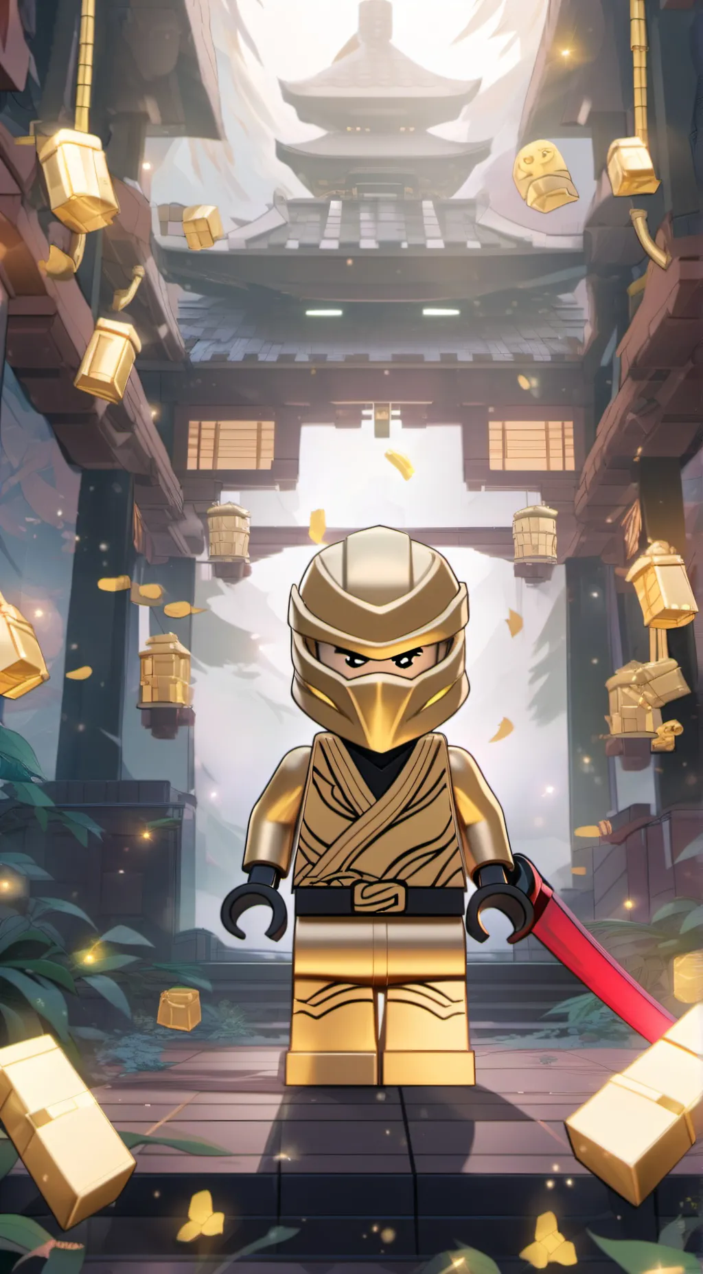 ai character: Gold Ninja background
