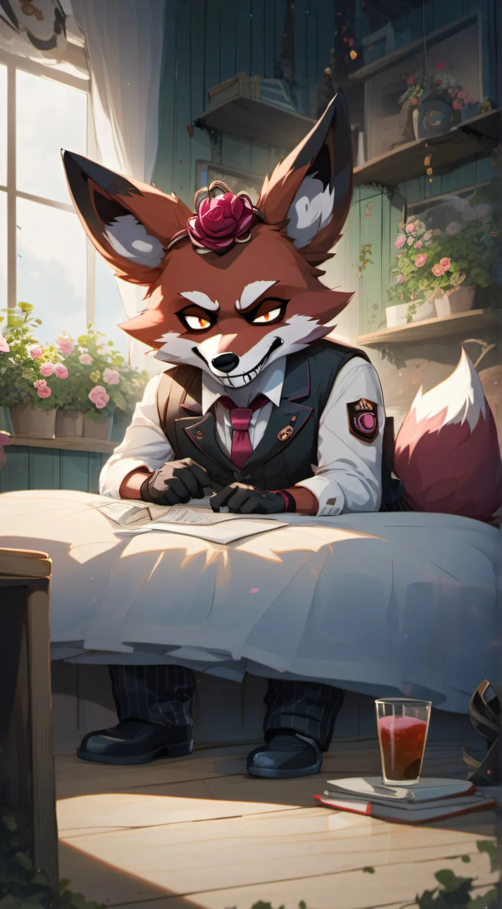 ai character: Funtime foxy  background