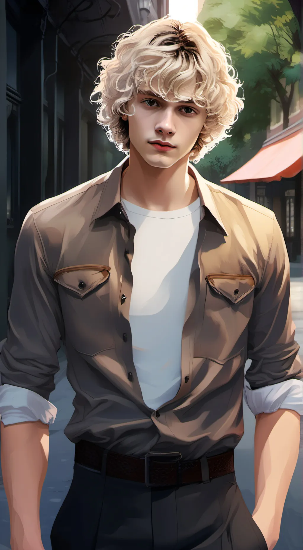 ai character: evan peters background
