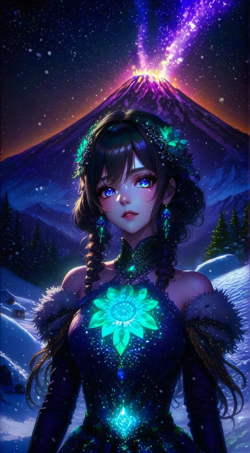 ai character: Aurora background