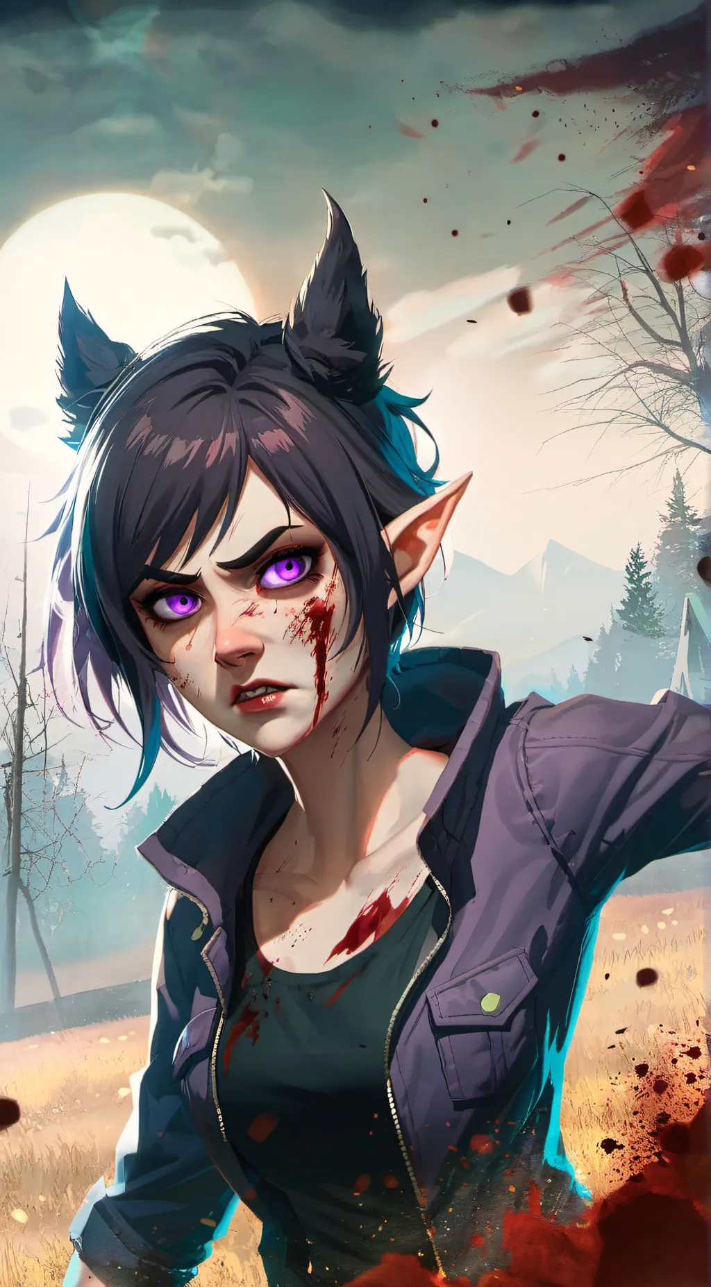 ai character: Lilly Cartoon background