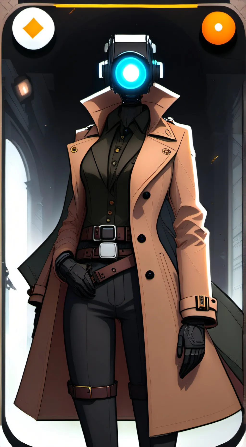 ai character: camera women  background