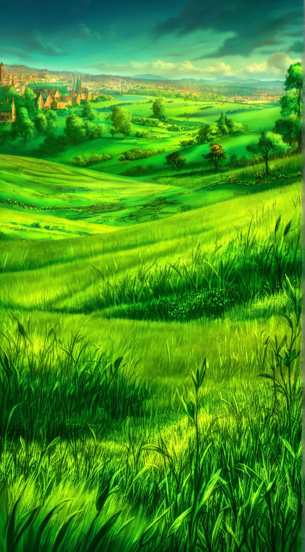 ai character: Grass. background