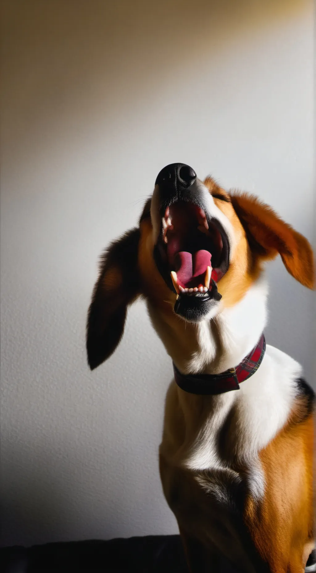 ai character: screaming dog background