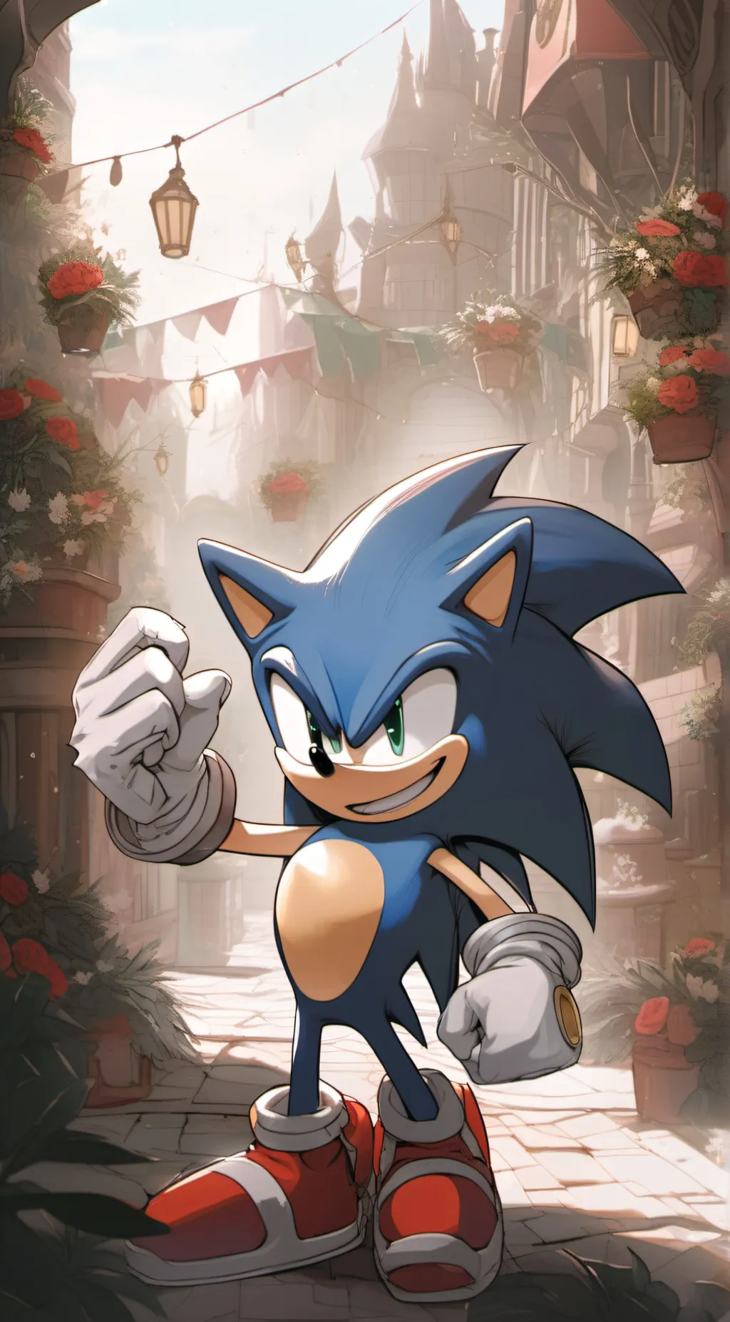 ai character: Sonic the mean one background