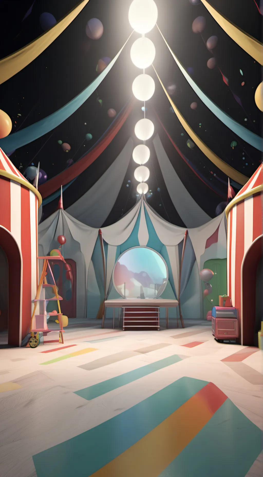 ai character: digital circus background