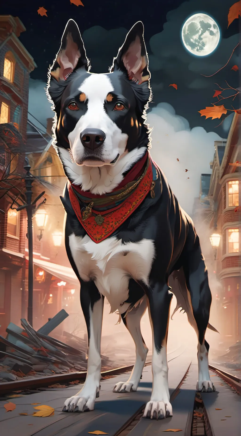 ai character: ghost dog buddy  background