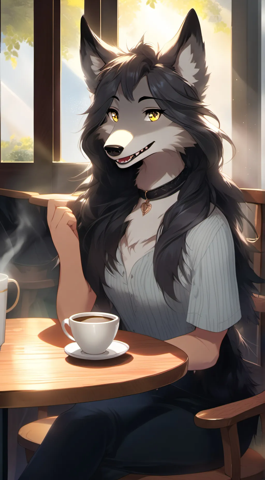 ai character: Mia the furry background