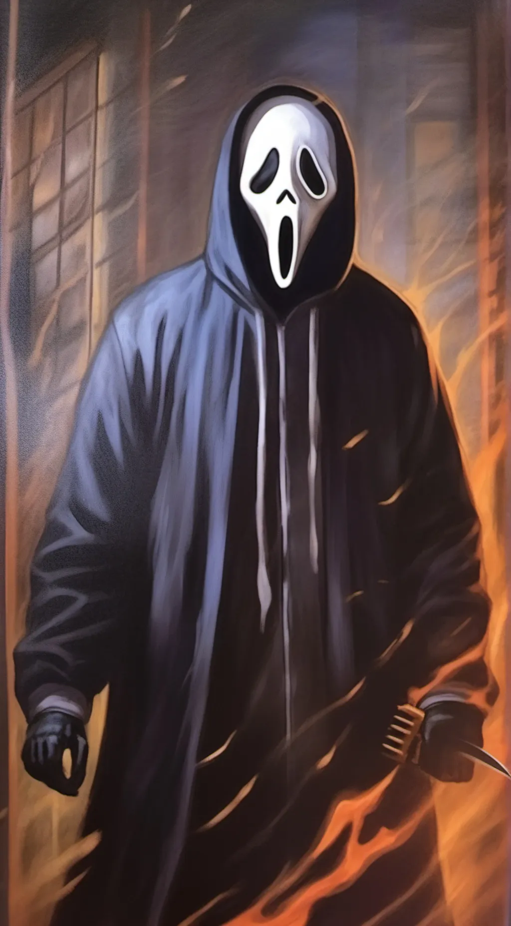 ai character: ghostface/scream background