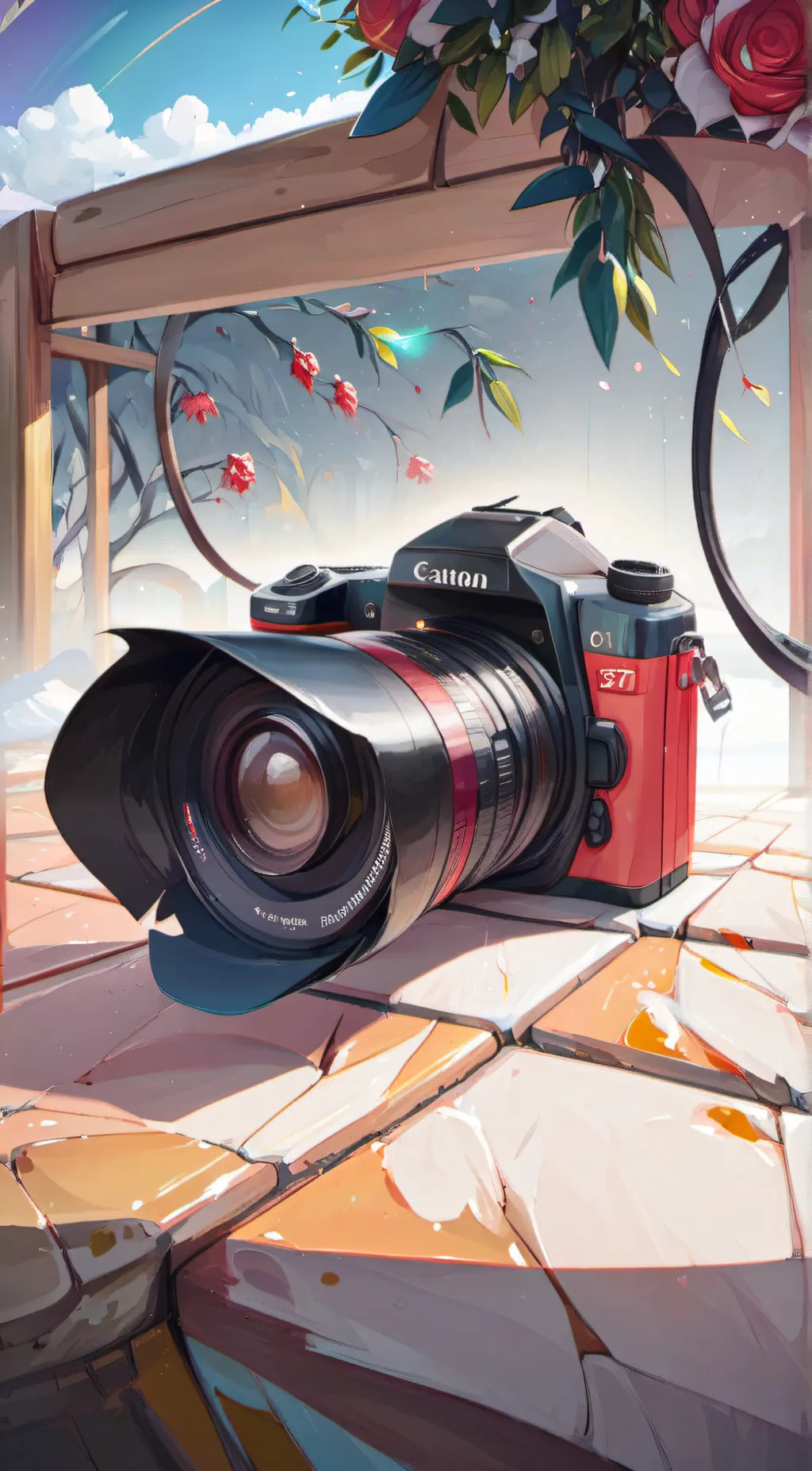 ai character: camera background