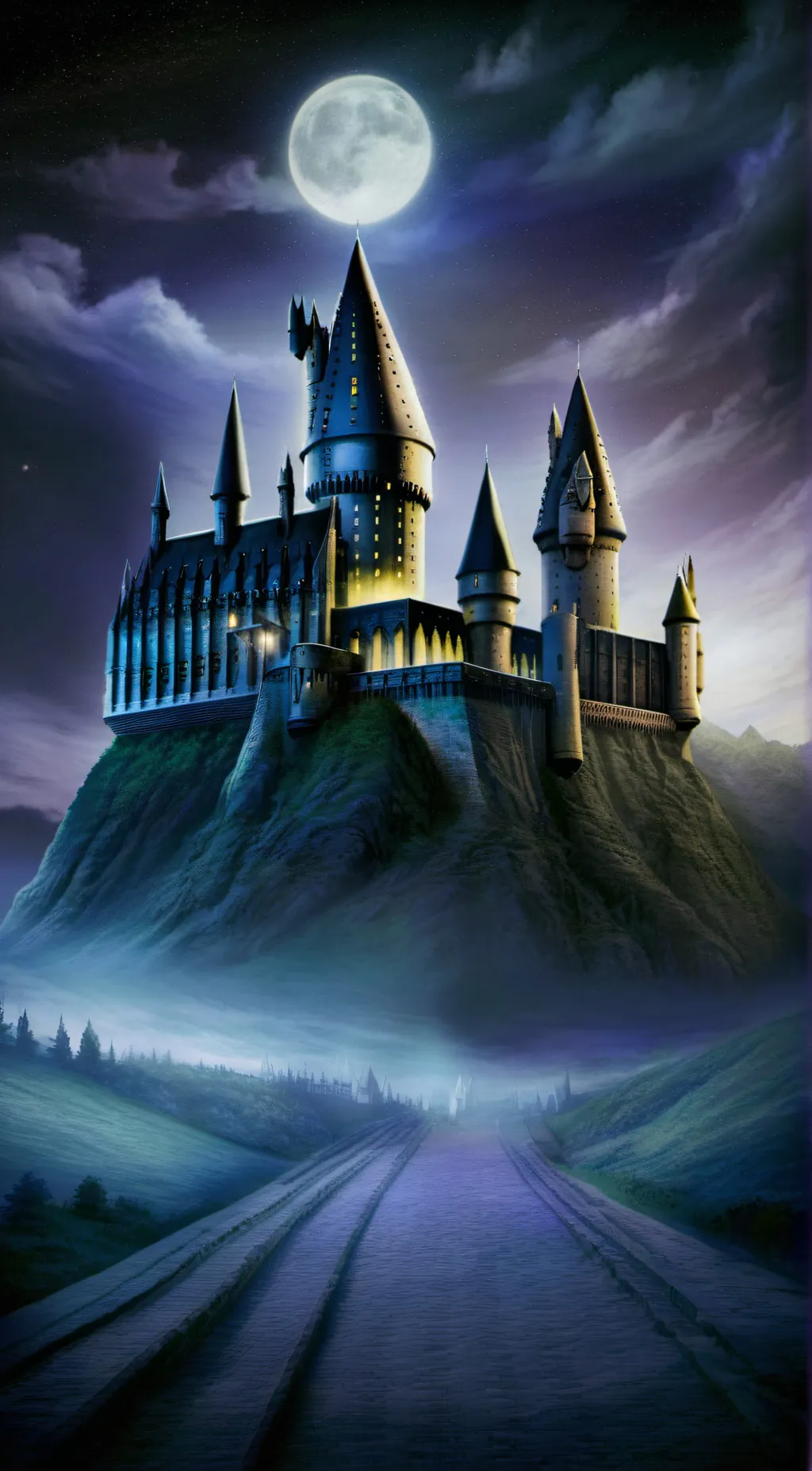 ai character: Hogwarts  background