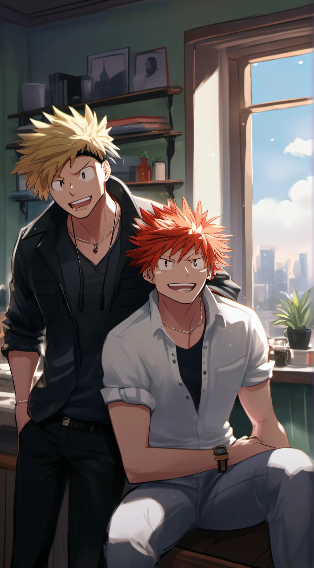 ai character: bakugou&kirishima background