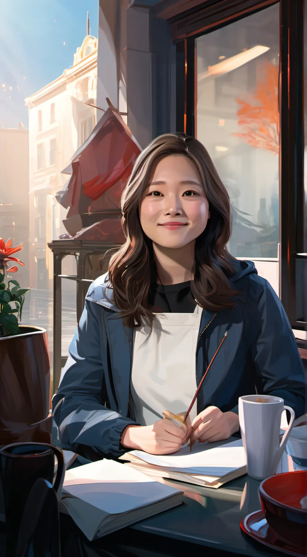 ai character: Maddie from T1T5 background