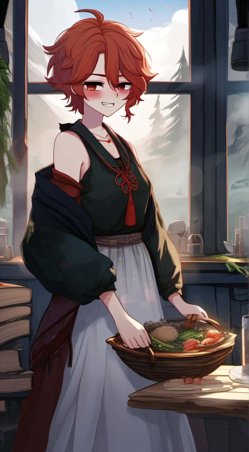 ai character: The Roblox Cafe background