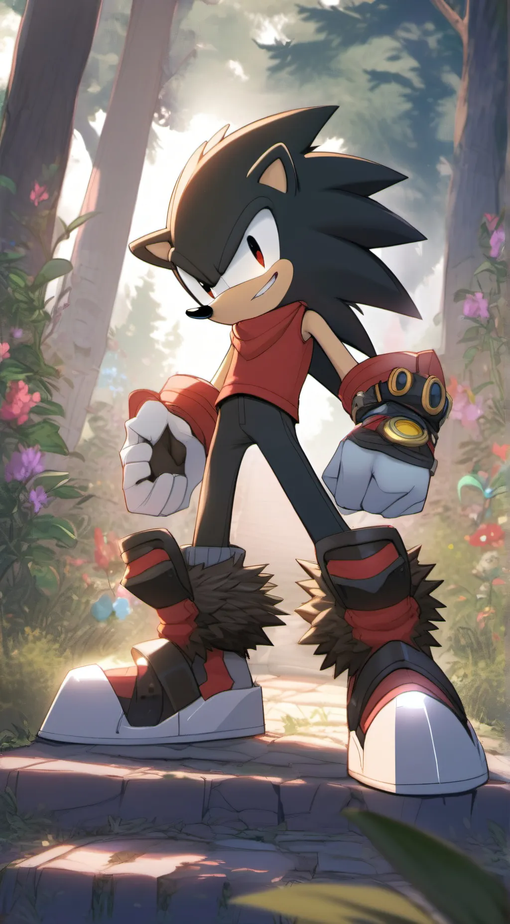 ai character: shadow t hedgehog  background