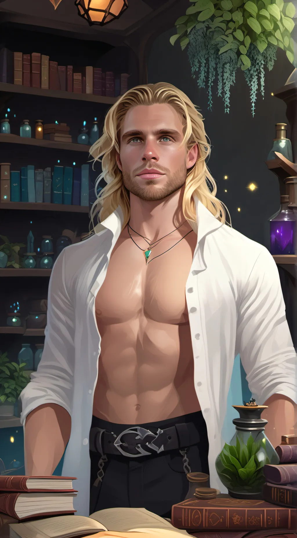 ai character: Hex  background