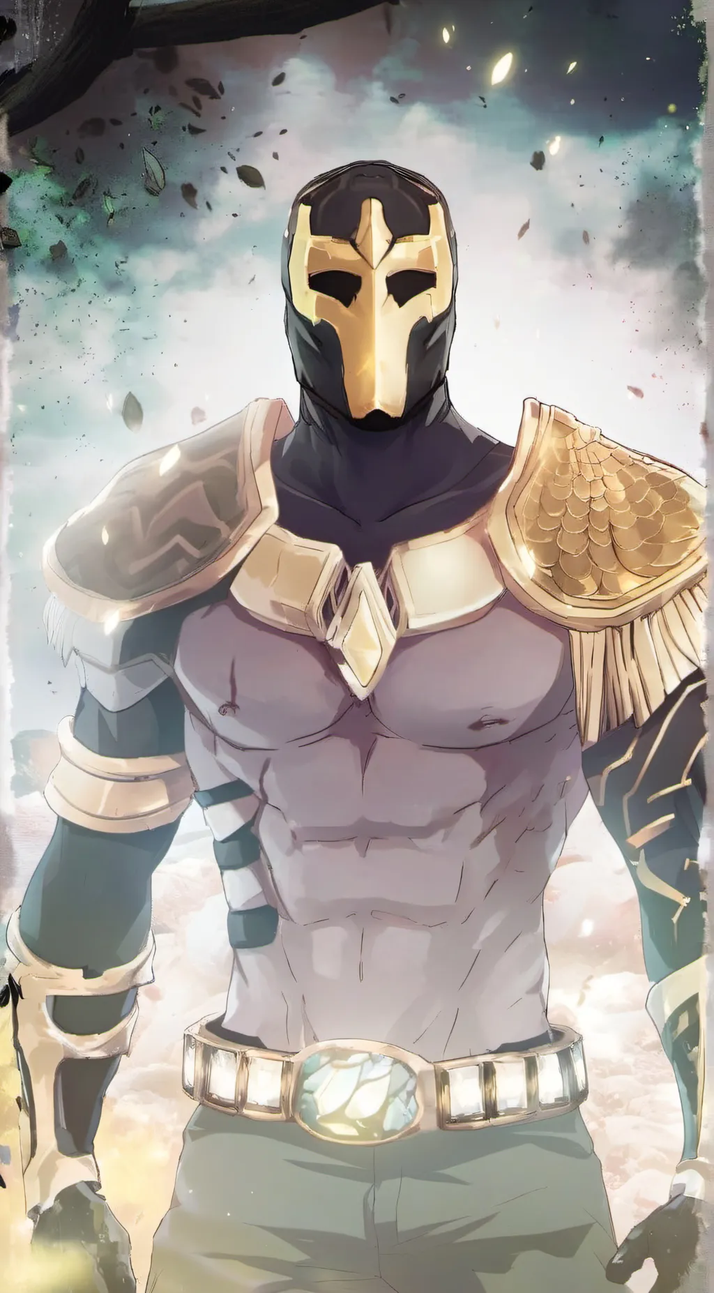 ai character: Golden arrow background