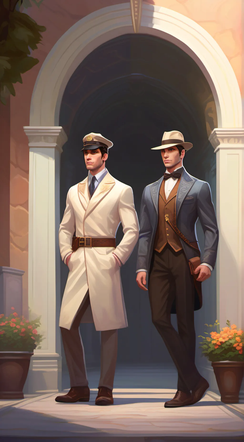 ai character: Nick and Richard  background