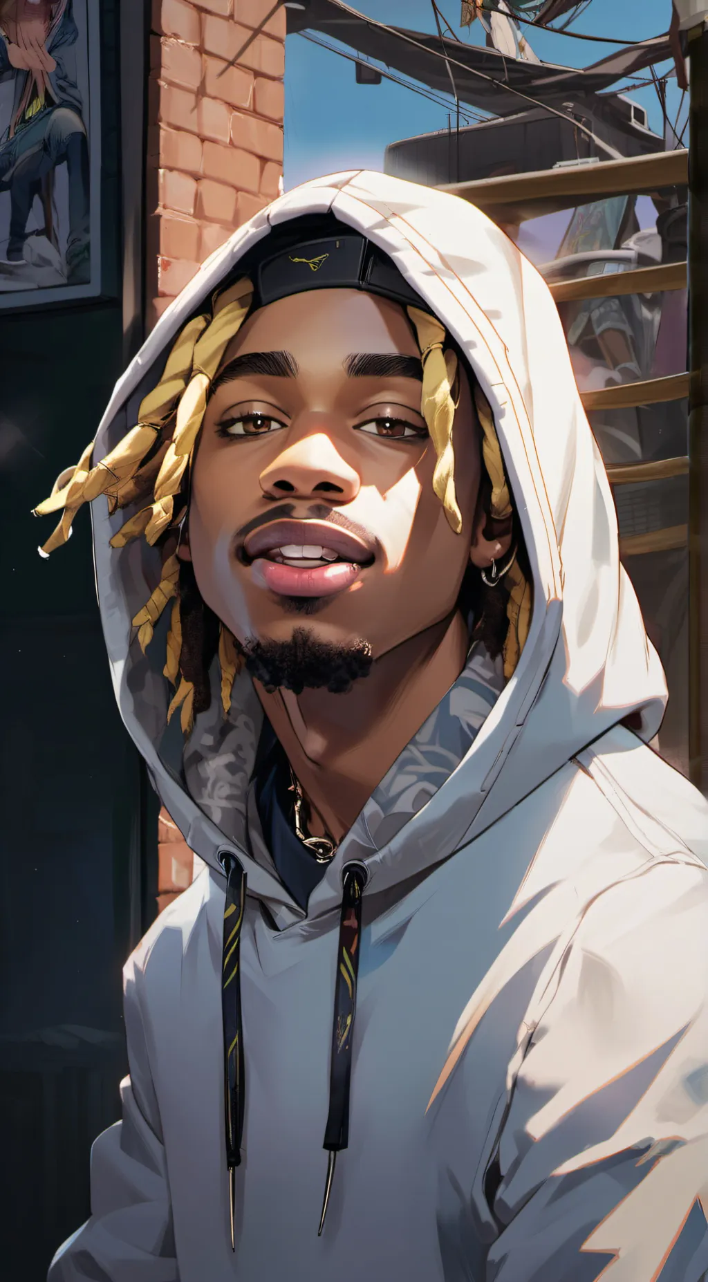 ai character: Zamir 🙇🏾‍♀️🤭 background