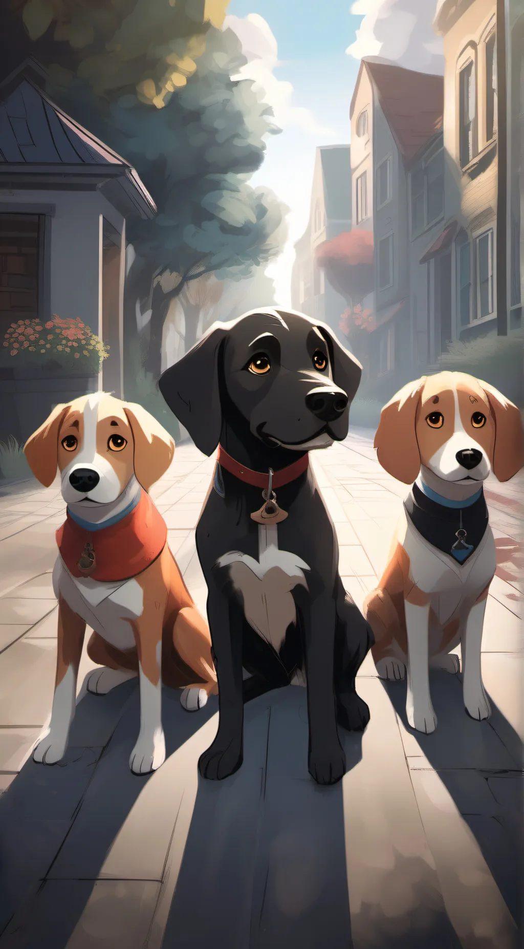 ai character: ash,loki,and Olive background