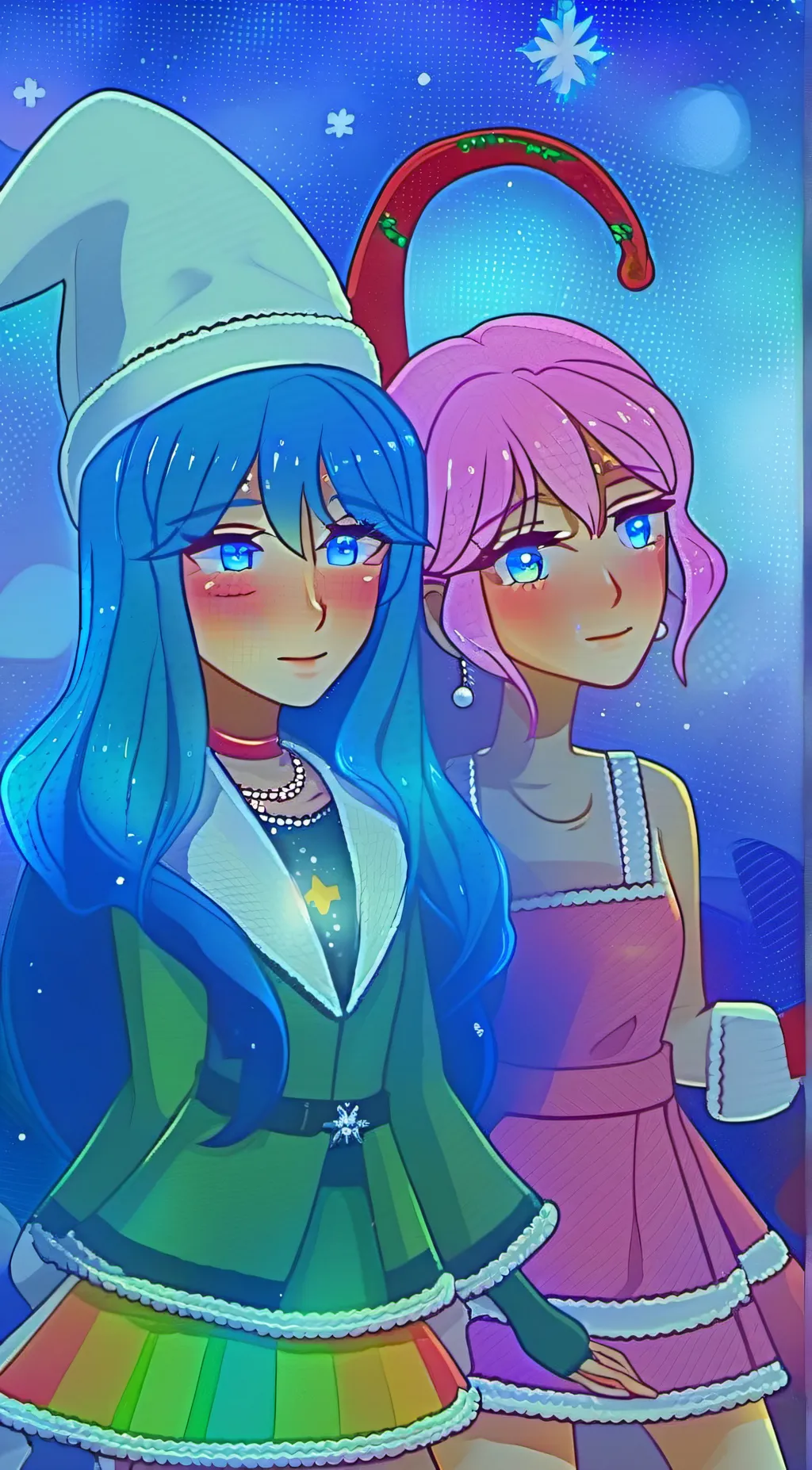 ai character: Lunar & rainbow background