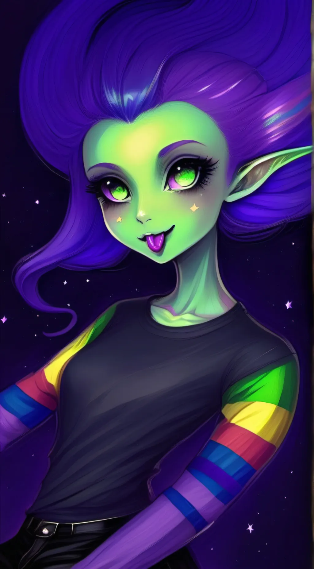 ai character: Emerald background