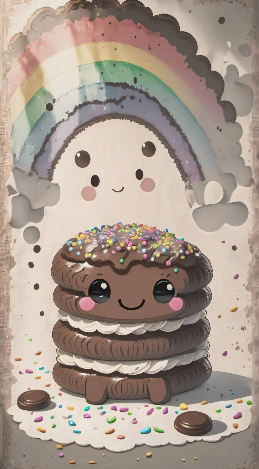 ai character: Thy cute cookie background