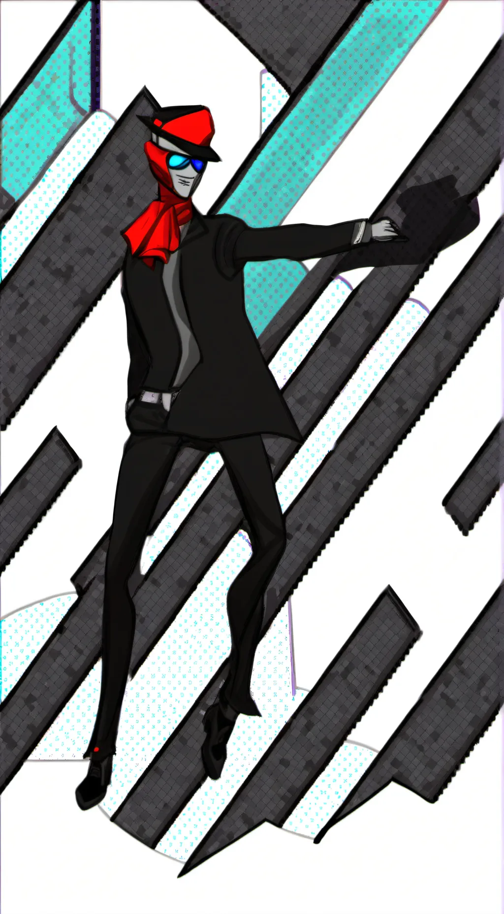 ai character: black hat background