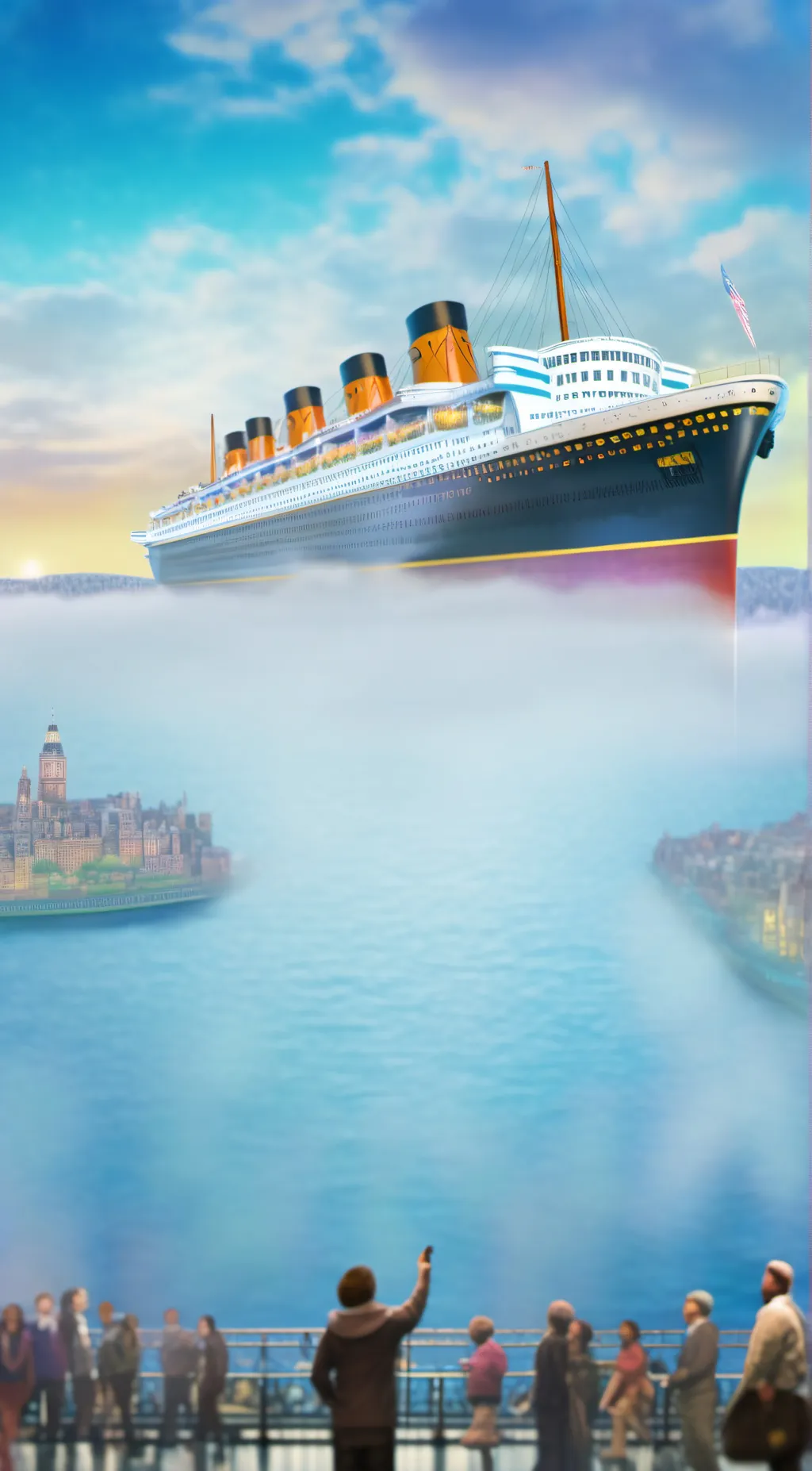 ai character: RMS titanic  background