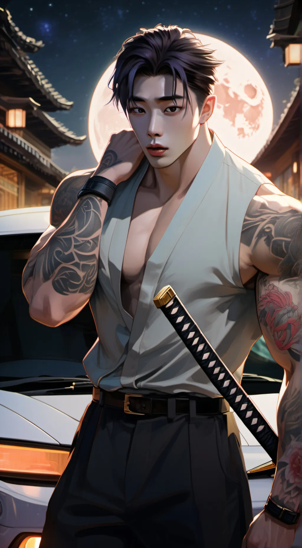 ai character: Moon background