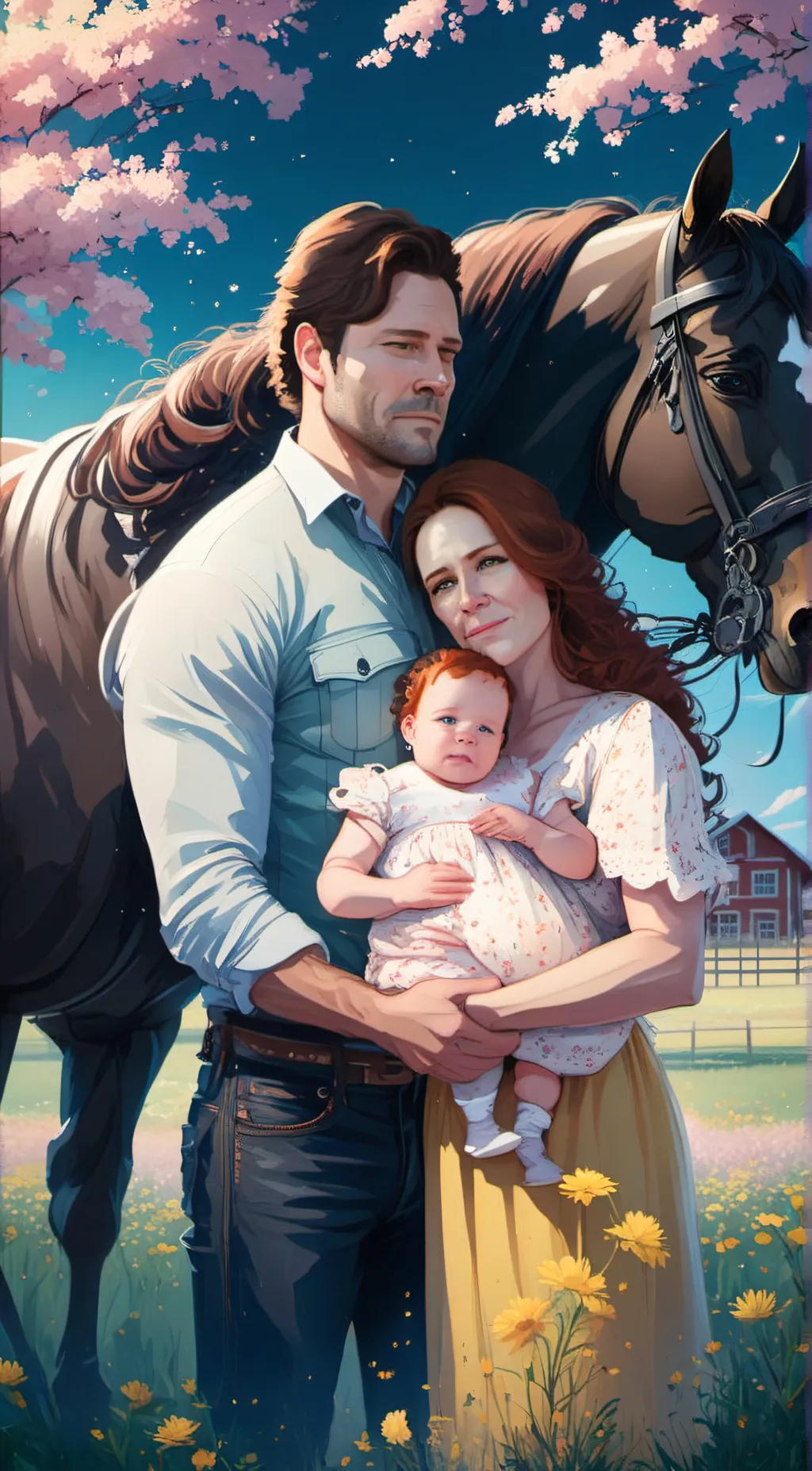 ai character: mom, dad, baby sis background