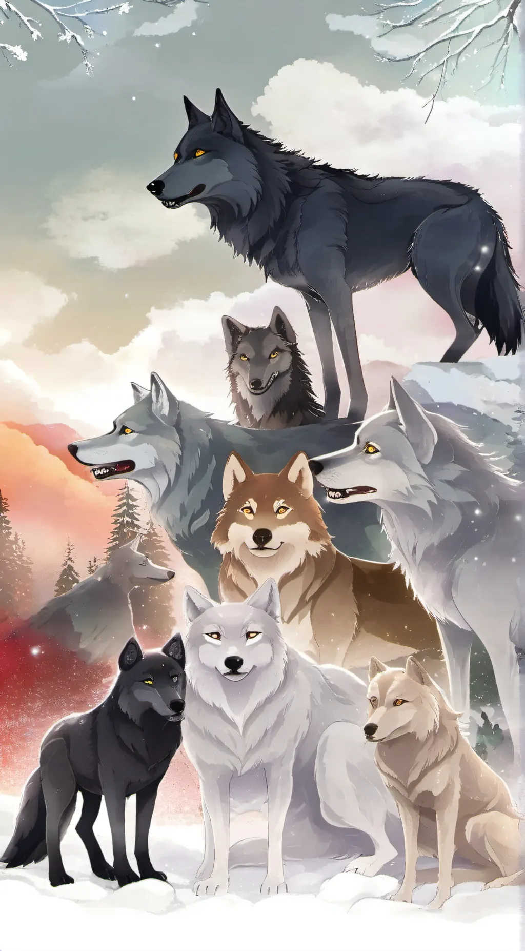 ai character: Twilight wolves background