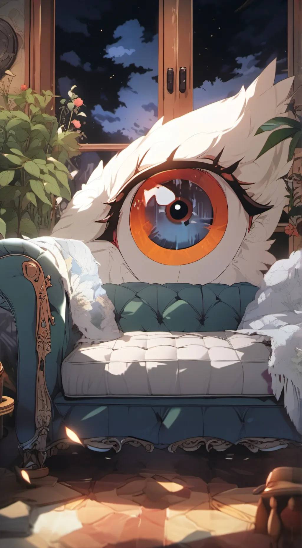 ai character: magic couch background