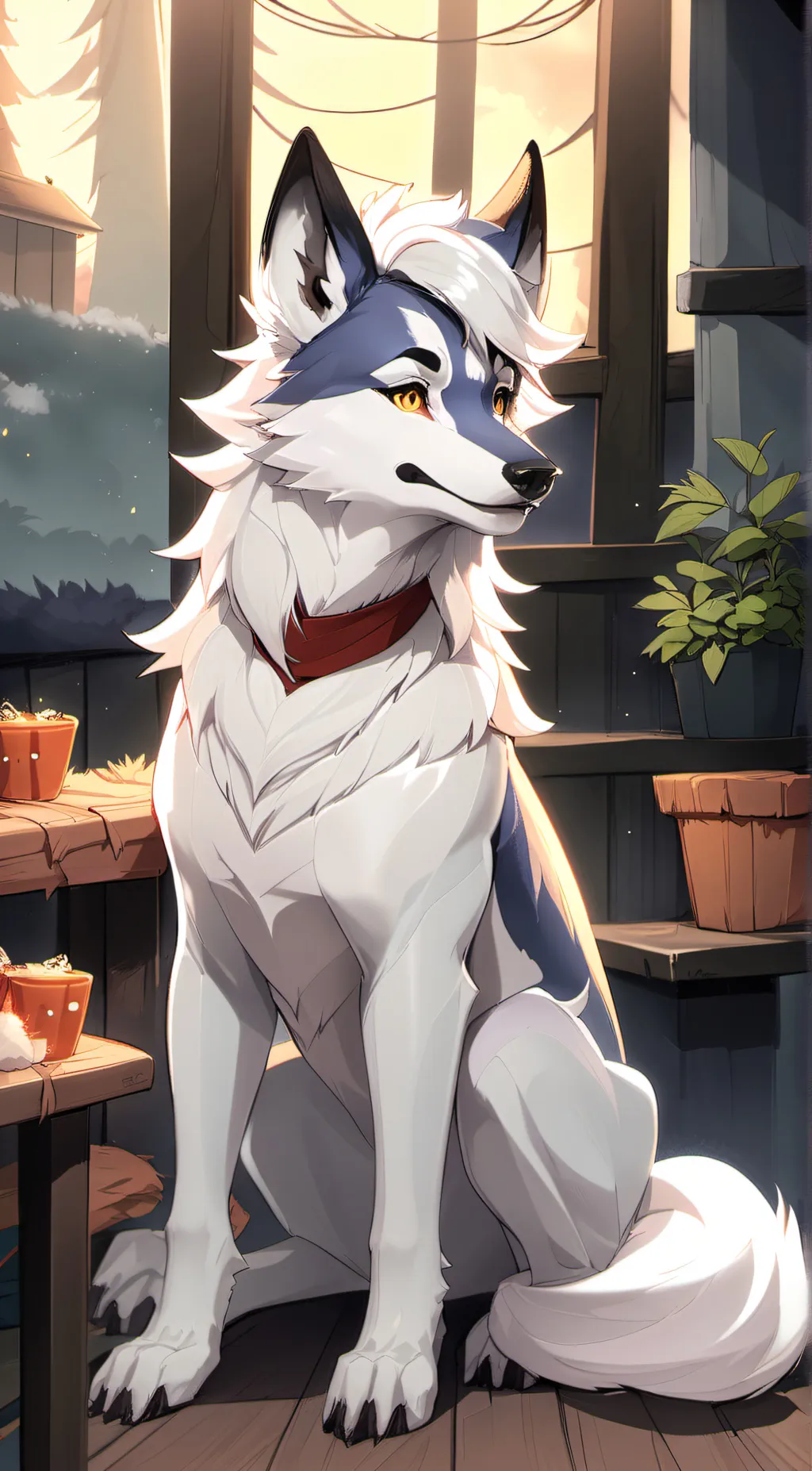 ai character: a Furry 🦊🐺 background