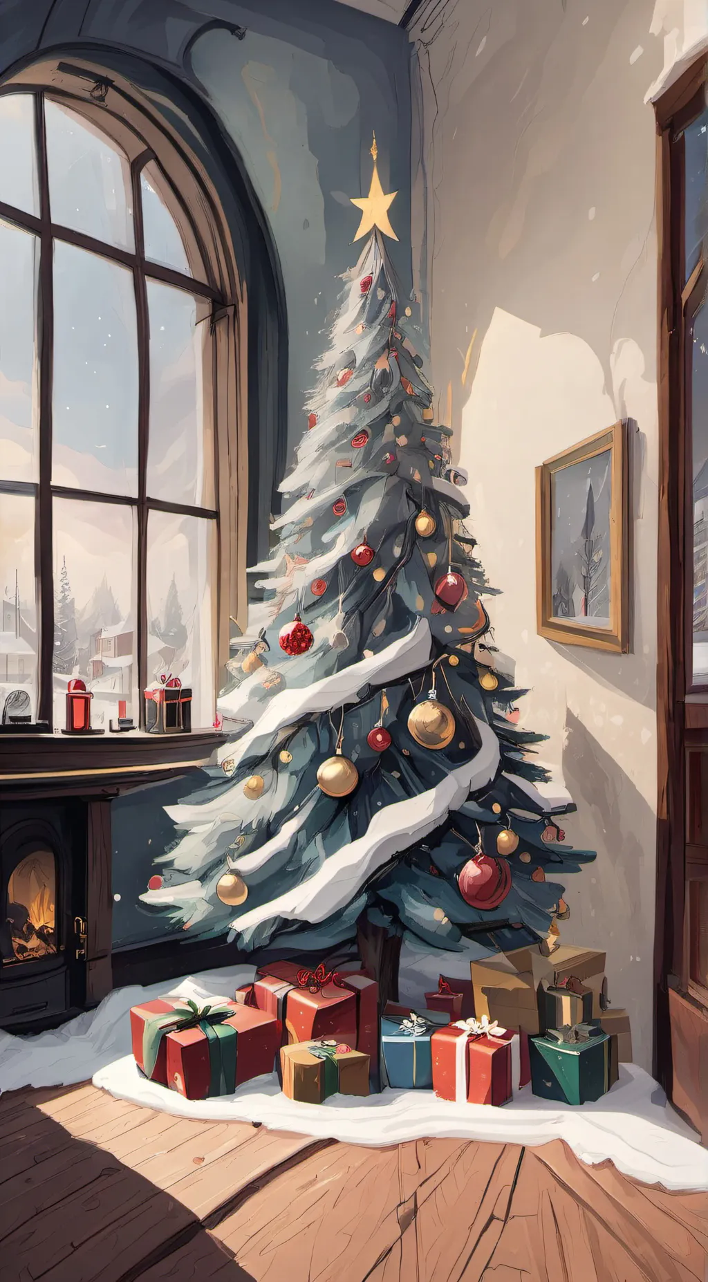 ai character: MHA (Christmas) background