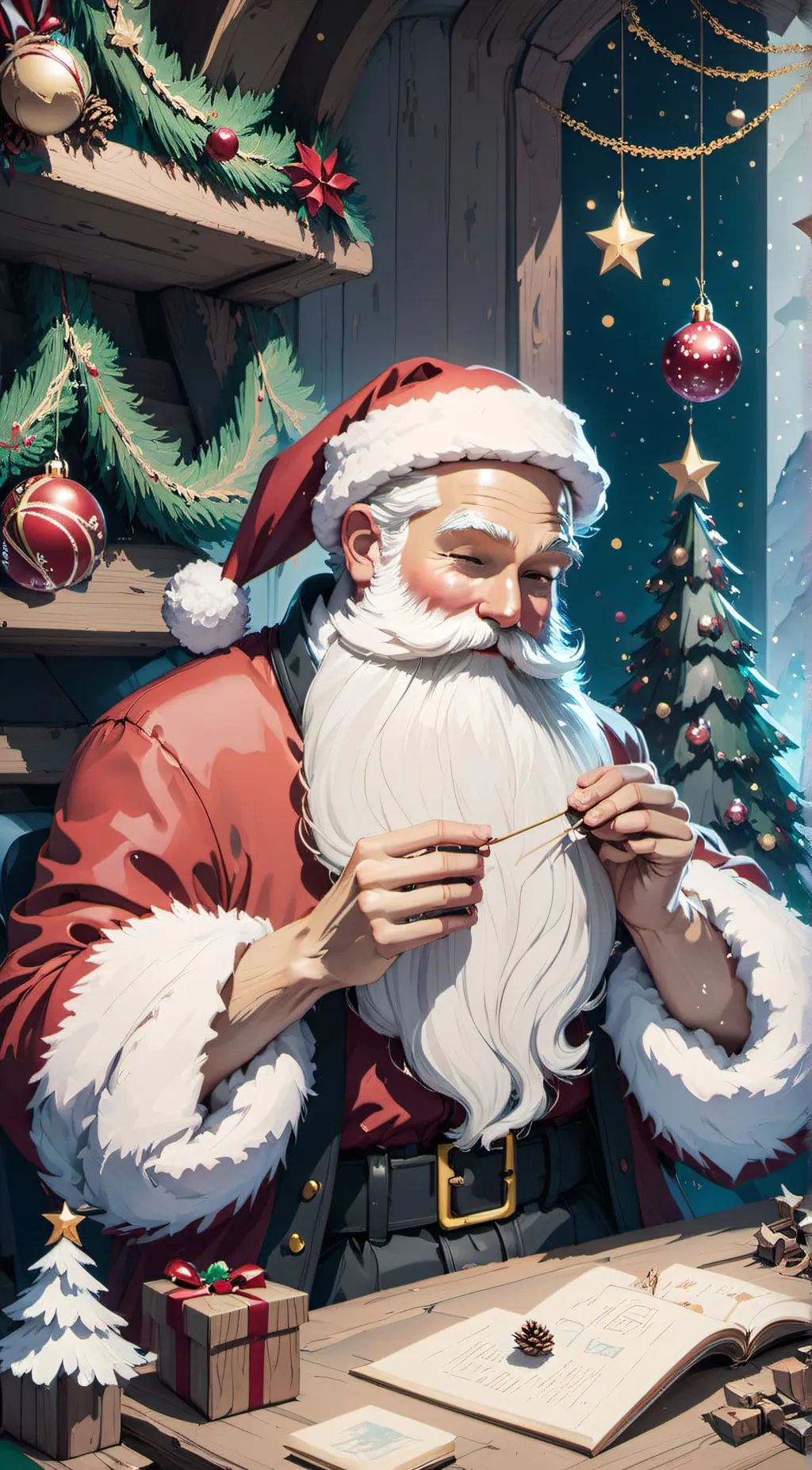 ai character: Santa Claus background