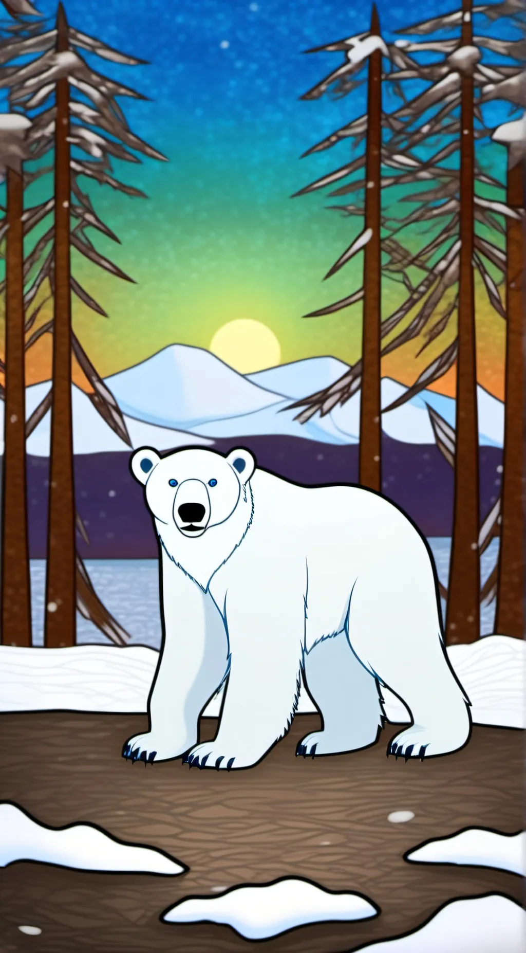 ai character: polar bear background