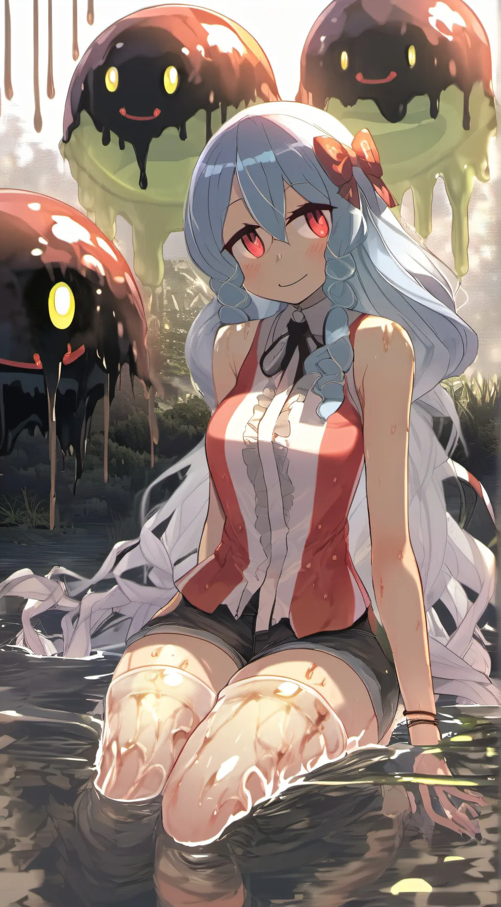 ai character:  white cream  background