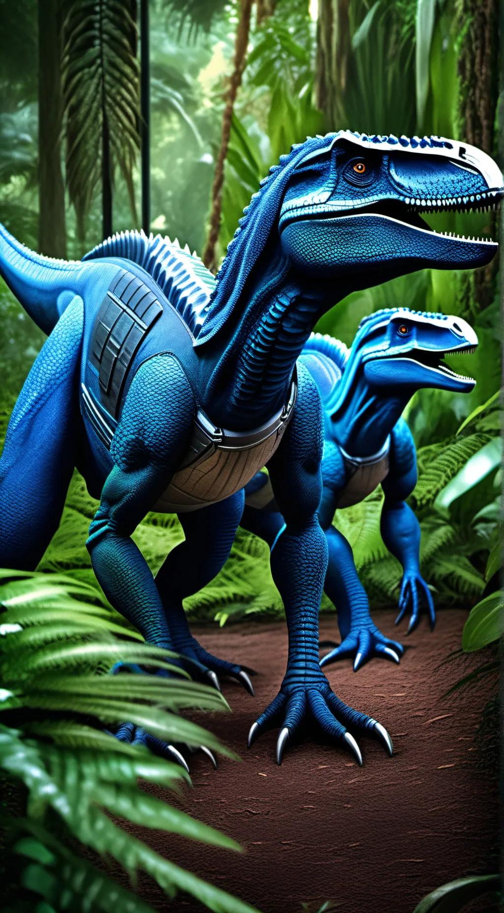 ai character: Blue and beta  background