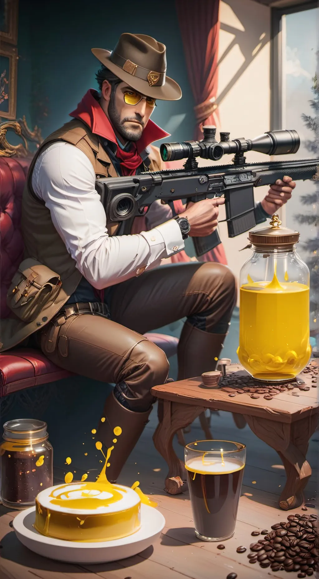 ai character: sniper from tf2 background