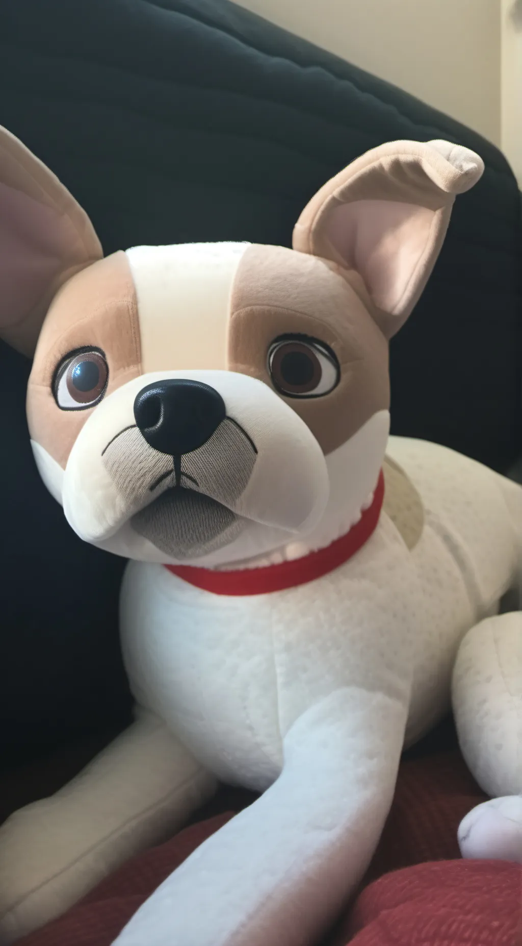 ai character: dog plushie  background